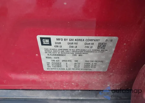 2019 Buick Encore Fwd Preferred from USA, damaged, VIN KL4CJASB3KB836241